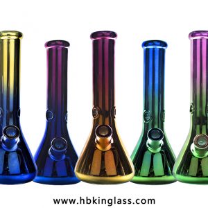 7 colors ion plating 14inch 7mm beaker bongs kr192