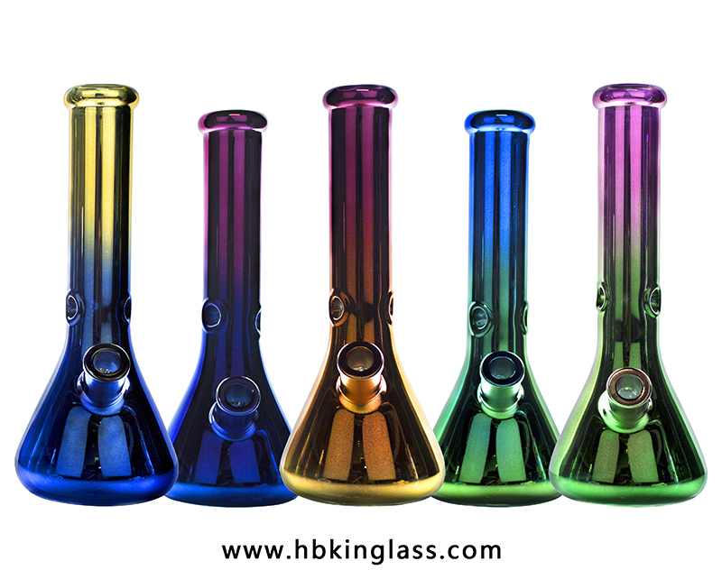 7 colors ion plating 14inch 7mm beaker bongs kr192