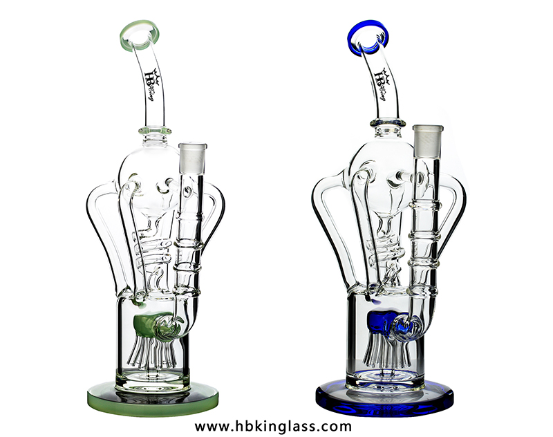 KR290-1 Lookah Design Spring Perc Recycler Bongs 1