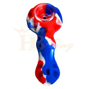 5inch classcial silicon hand pipes with glass bowl 29