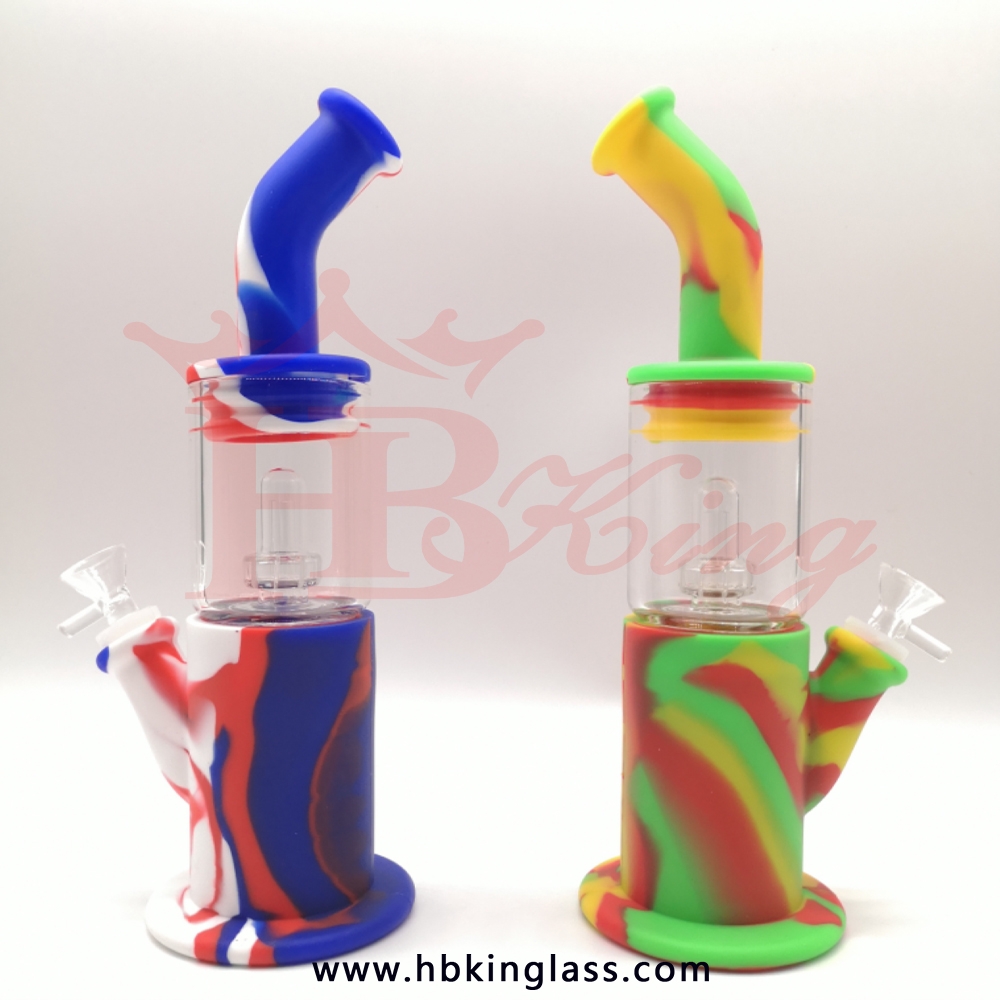 HB68 Glass Pipe Smoker Silicon Bongs