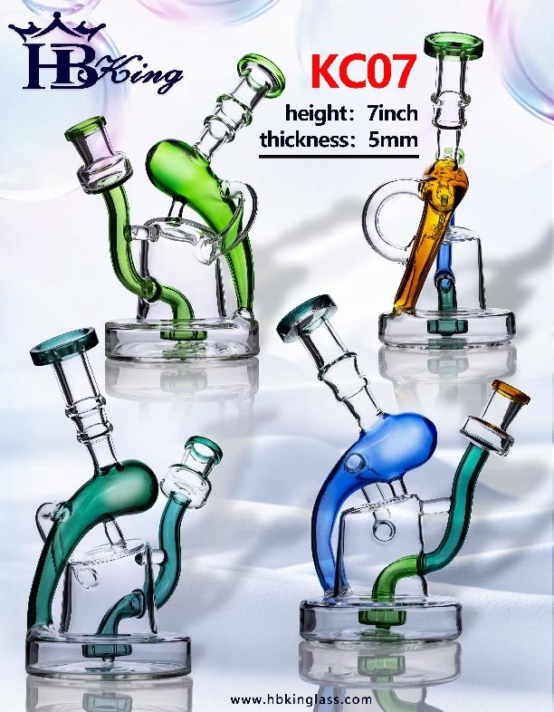KC07 Beautiful Recycler Bongs colorfully Water Pipes