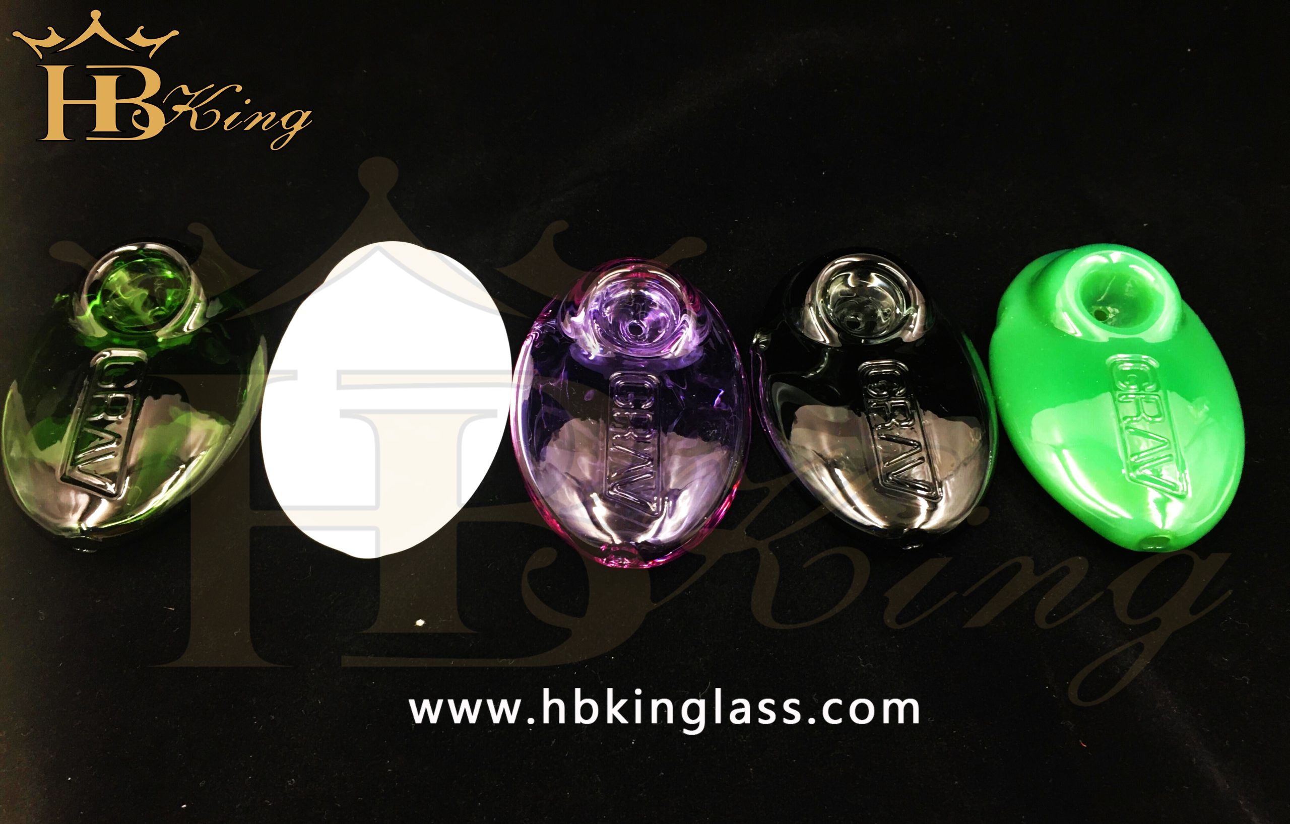 KQ34 High Borosilicate Glass Oval Hand Pipes