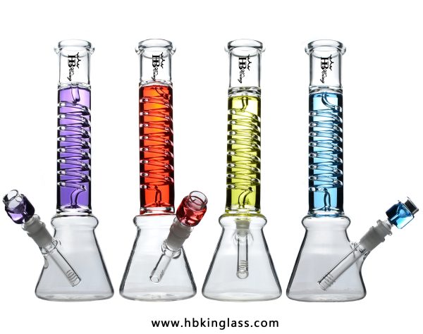 KQ56 Glass Bongs Annular Rising Tube Dab Rigs Oil Bongs