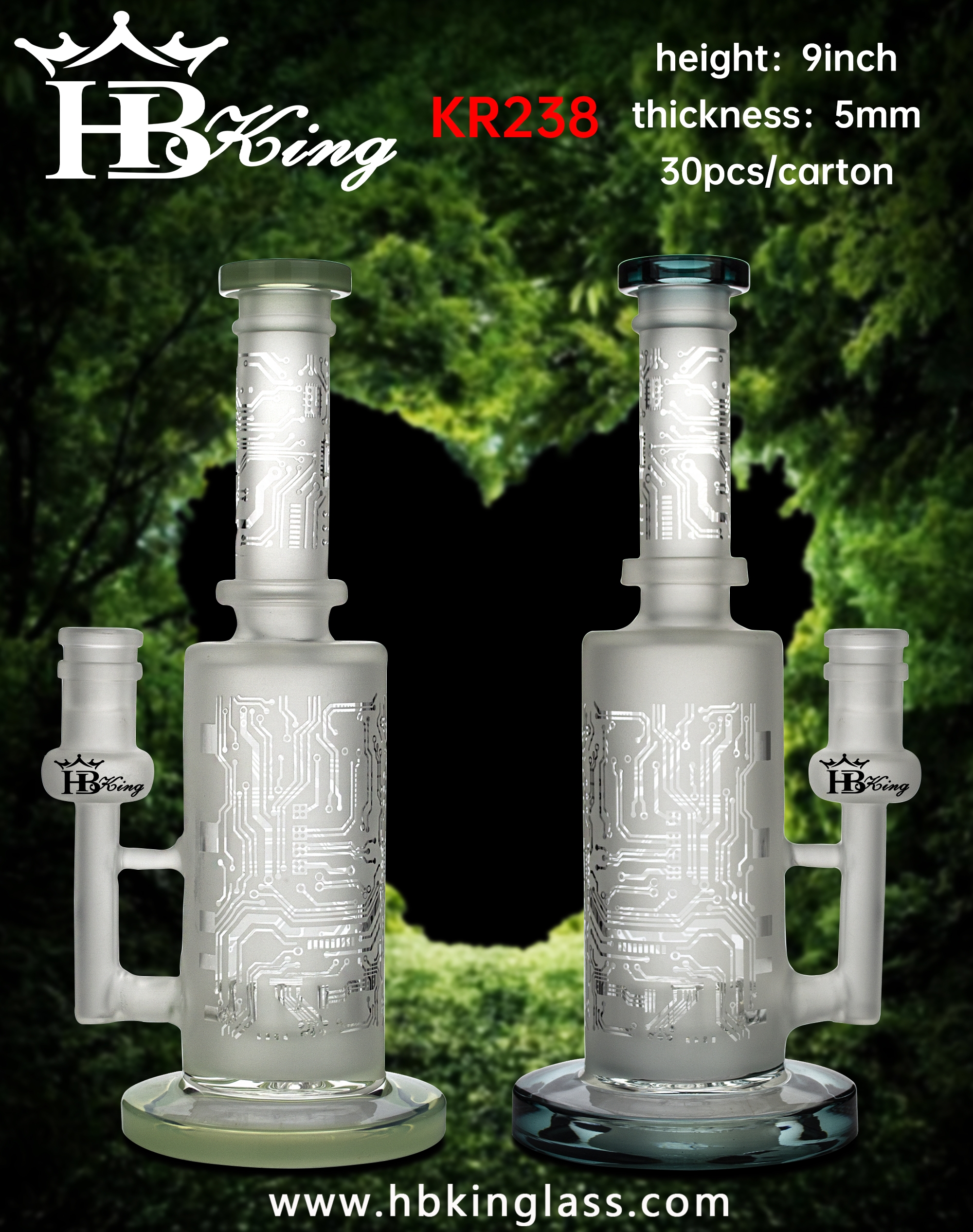 KR238 Translucent Technological Glass Bongs