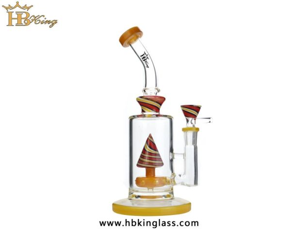 KR301 Bend Neck Bong With Swirl Pyramid Perc 2