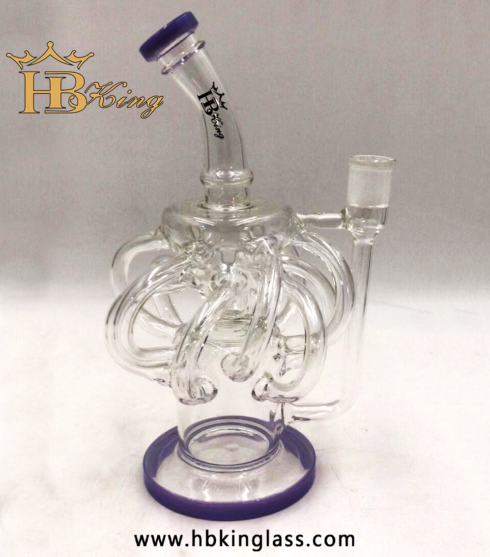 KR345 Curved Tubules Recycler Bongs