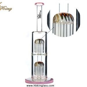 American Colorful High Quality Double Tree Perc Bong