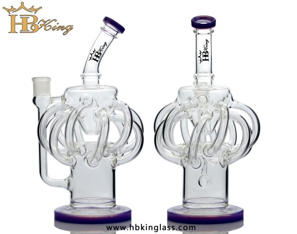 hourglass shape with multipe recyclers bong