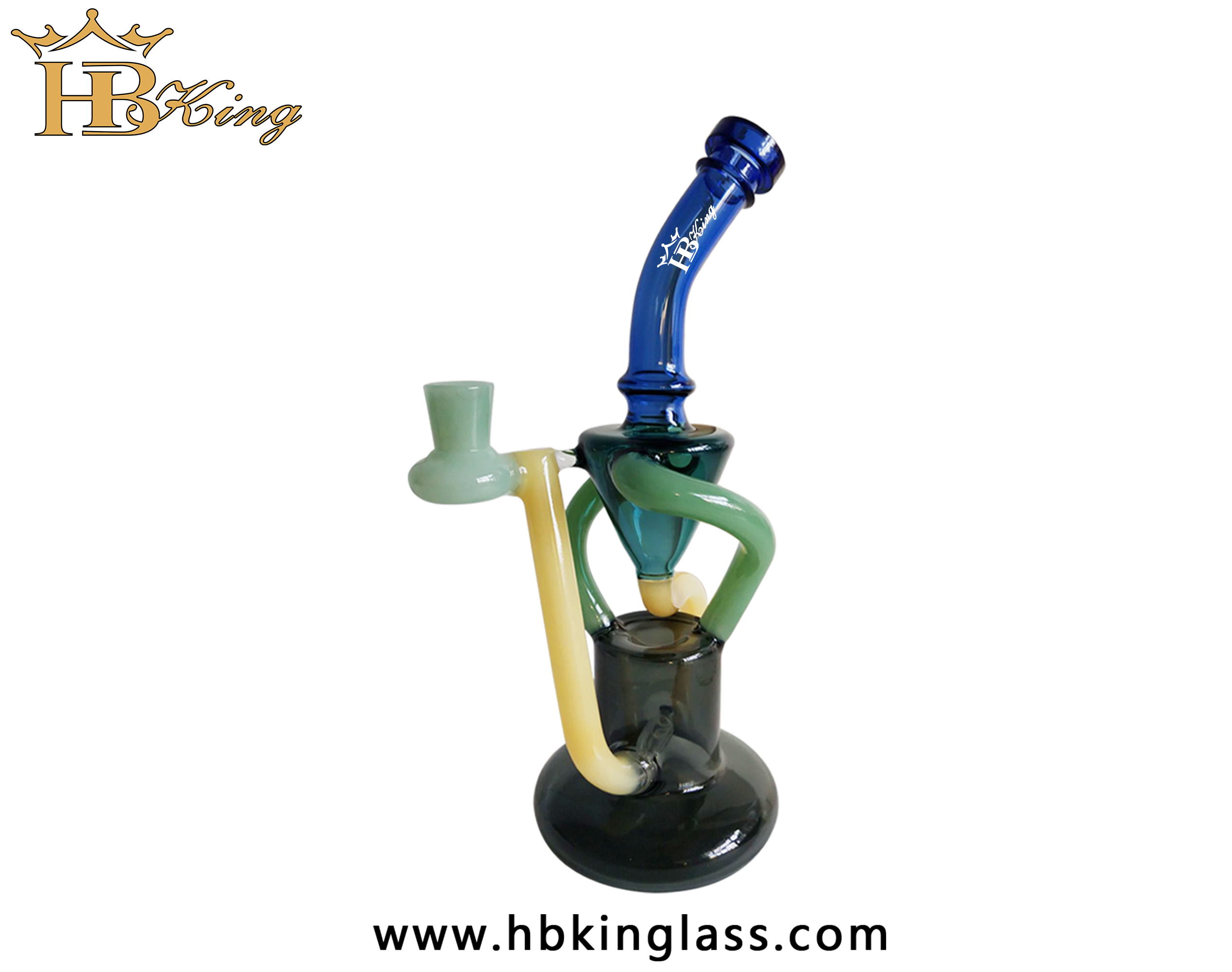 KT75 10 inch Tube recycler glass smoking pipes