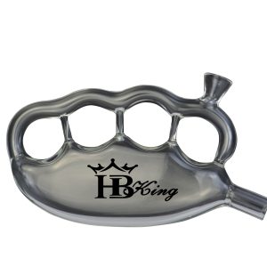 KQ63 Brass Knuckles Pipe Modern Mini Glass Bong