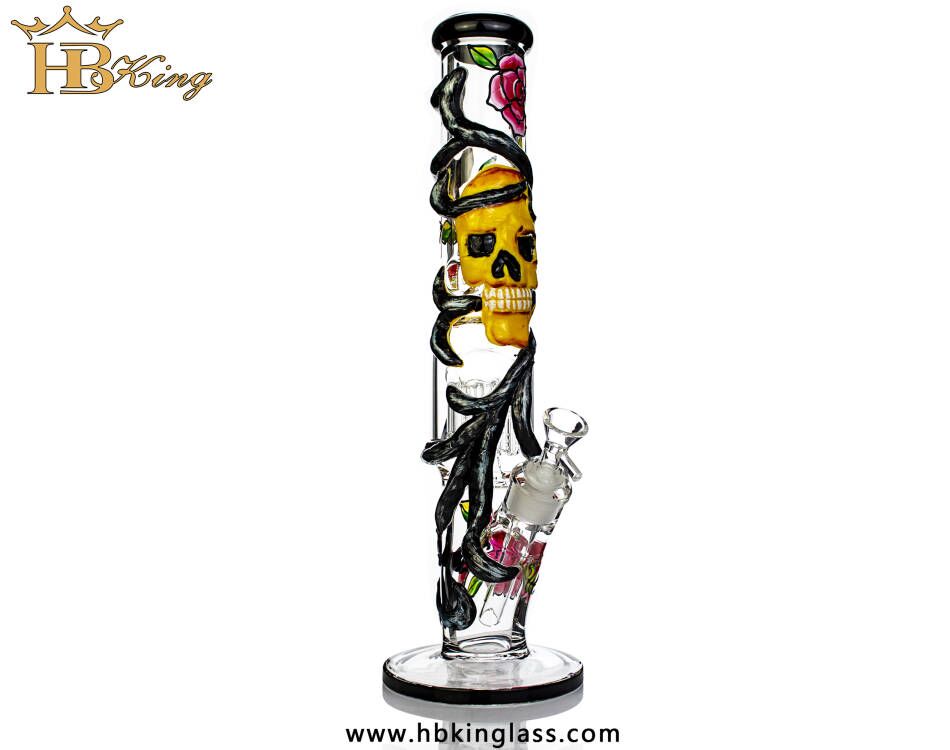 HP2 Straight 3D Skull Design High Quality Bongs 1