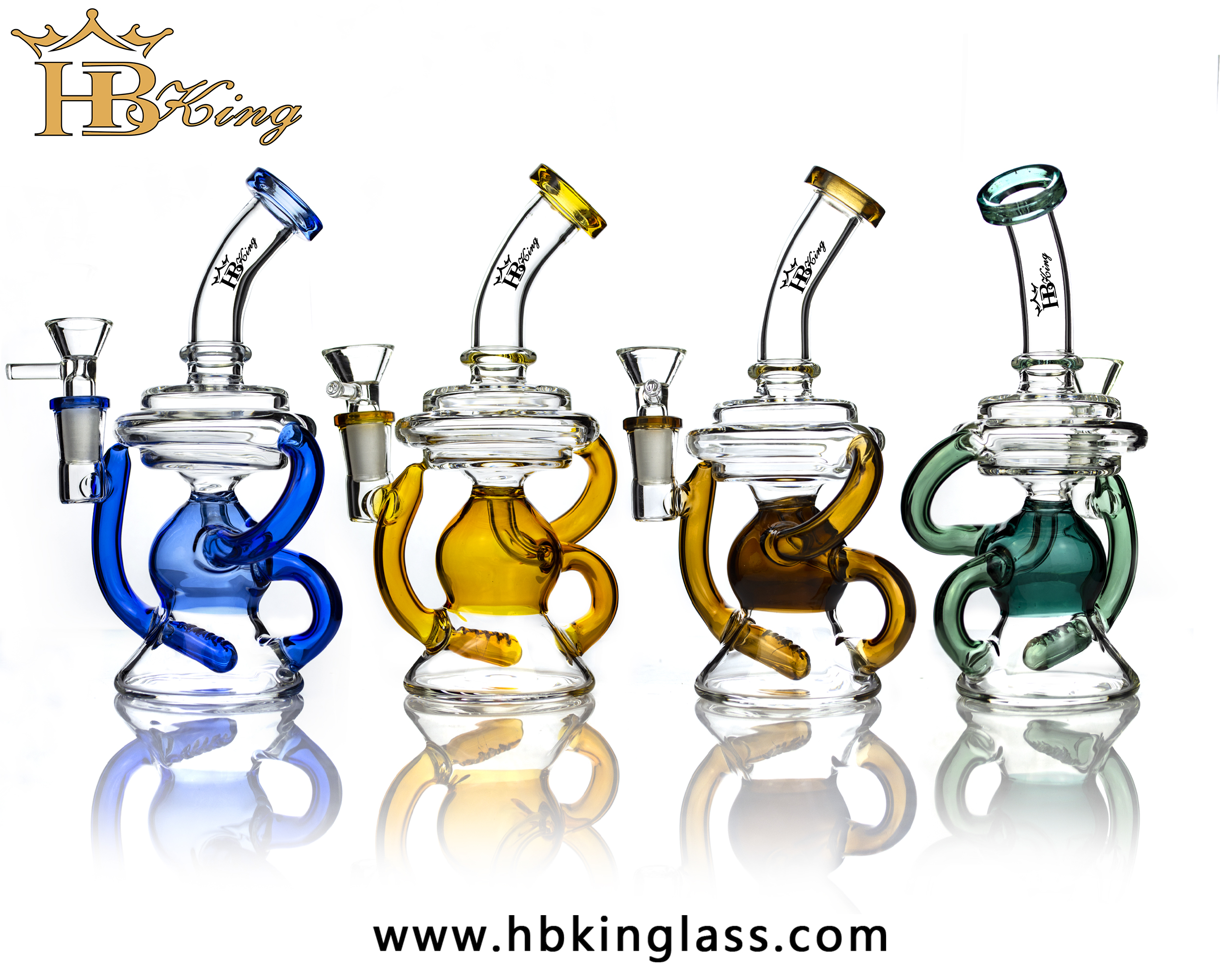 KT73 8.5 inch Inline Perc Recycler Durable Glass Bongs