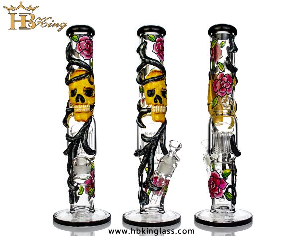 HP2 Straight 3D Skull Design High Quality Bongs 2