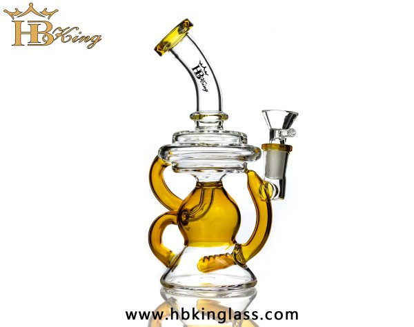 KT73 8.5inch Inline Perc Recycler Smoking Pipe 3