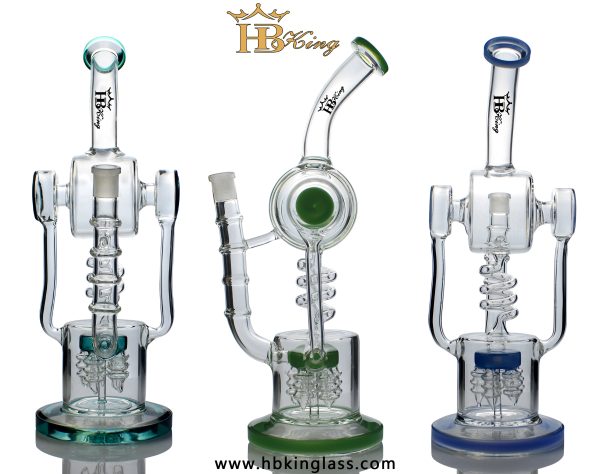 spiral recycler glass water pipe