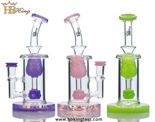 KR365 Colored Base Straight Tube Dab Rig Bong 3