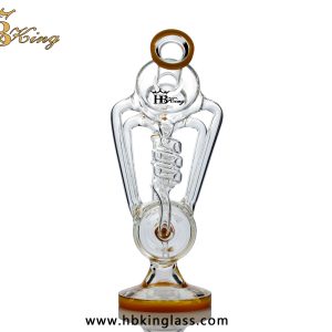 KR376 10.5' Inline Perc Triple Glass Recycler Bong