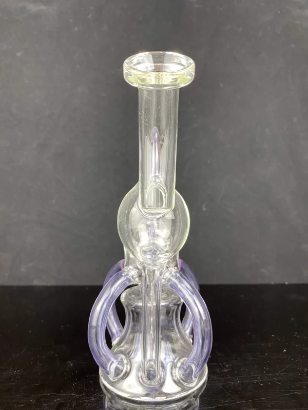 8-inch light blue recycler bong front view