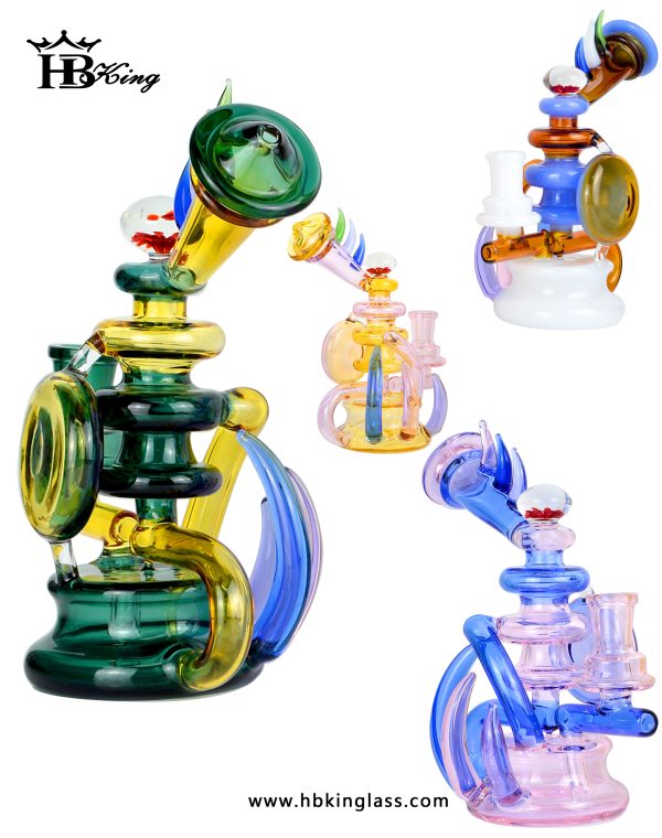 KR391 Hbking 6.5 Inch Colorful Dab Rig Bongs