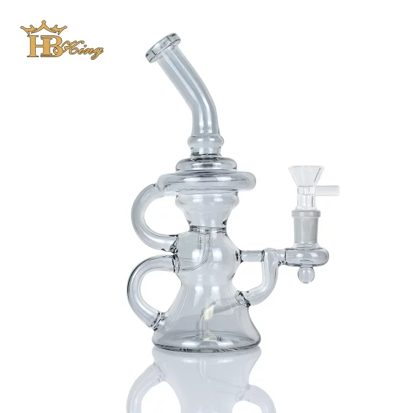 Complete display of the TP11 Iridescent Bong's elegant stature 3