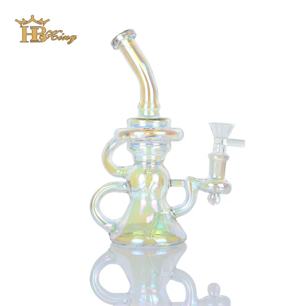 Complete display of the TP11 Iridescent Bong's elegant stature 4