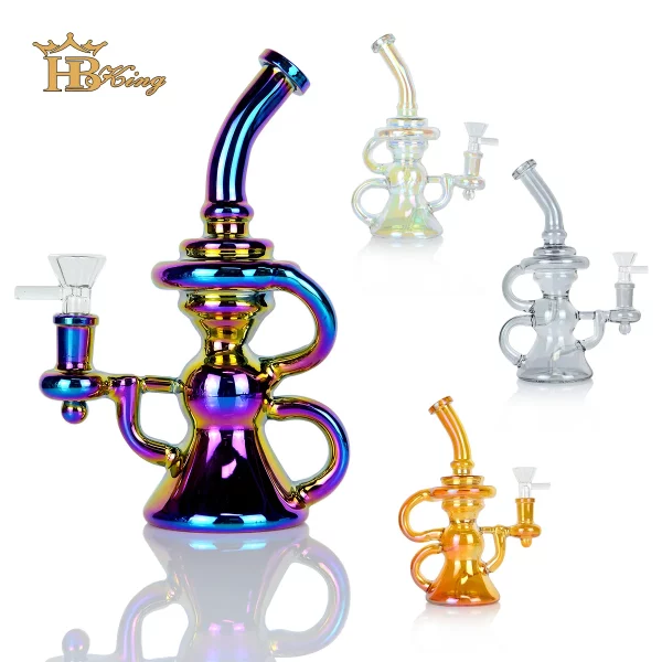 Complete display of the TP11 Iridescent Bong's elegant stature 6
