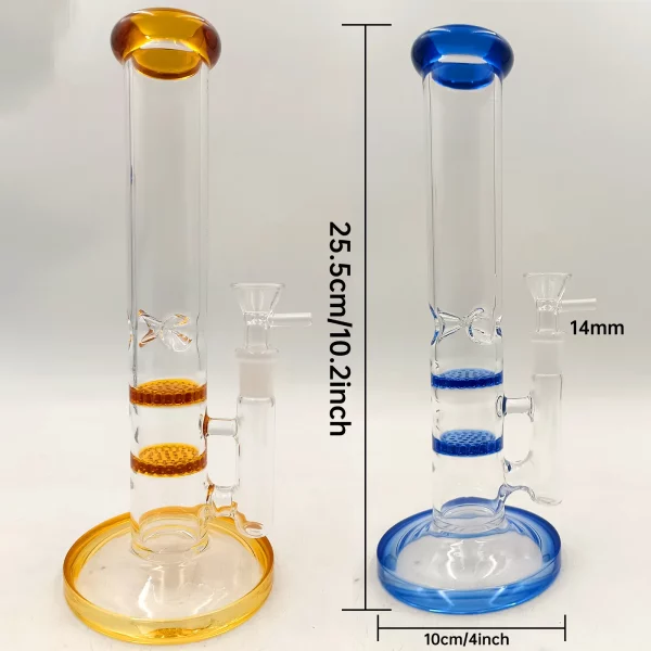 Size description of two double honeycomb bong 1 Honeycomb Bong TP38: Dual Percs & Ice Catcher for Smooth Hits