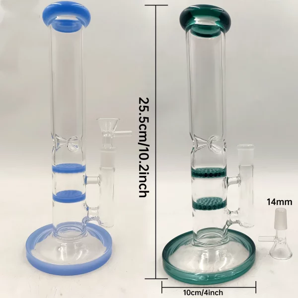 Size description of two double honeycomb bong 2 Honeycomb Bong TP38: Dual Percs & Ice Catcher for Smooth Hits
