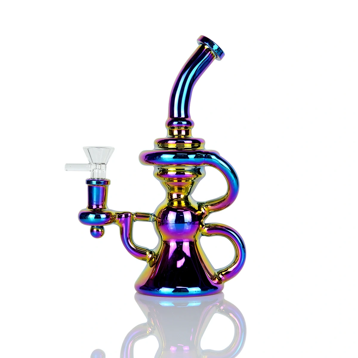Complete display of the TP11 Iridescent Bongs elegant stature 2