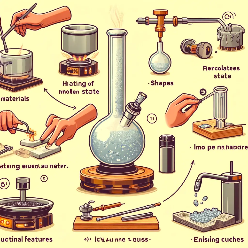 Shows the key steps for making a custom glass bongs